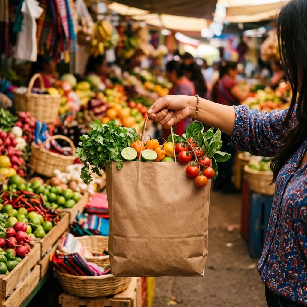 Bolsa kraft · Mercado de Coyoacán